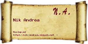 Nik Andrea névjegykártya